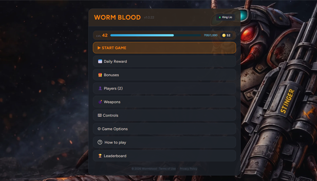 Worm Blood multiplayer game screenshot